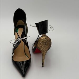 Christian Louboutin Exotic Black and Gold Stiletto Heels